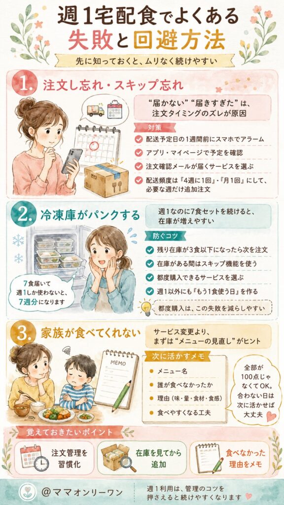 週1宅配食でよくある失敗とその回避方法は?