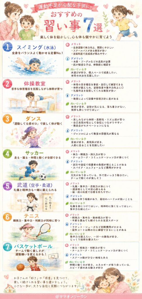 運動不足が心配な子供におすすめの習い事7選