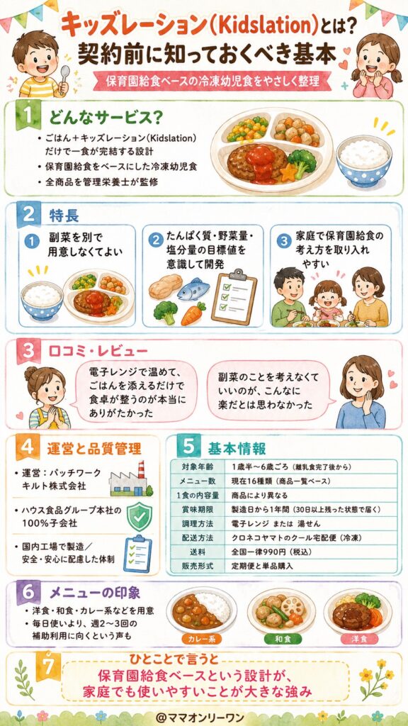 キッズレーション（Kidslation）とはどんな冷凍幼児食か｜契約前に知っておくべき基本