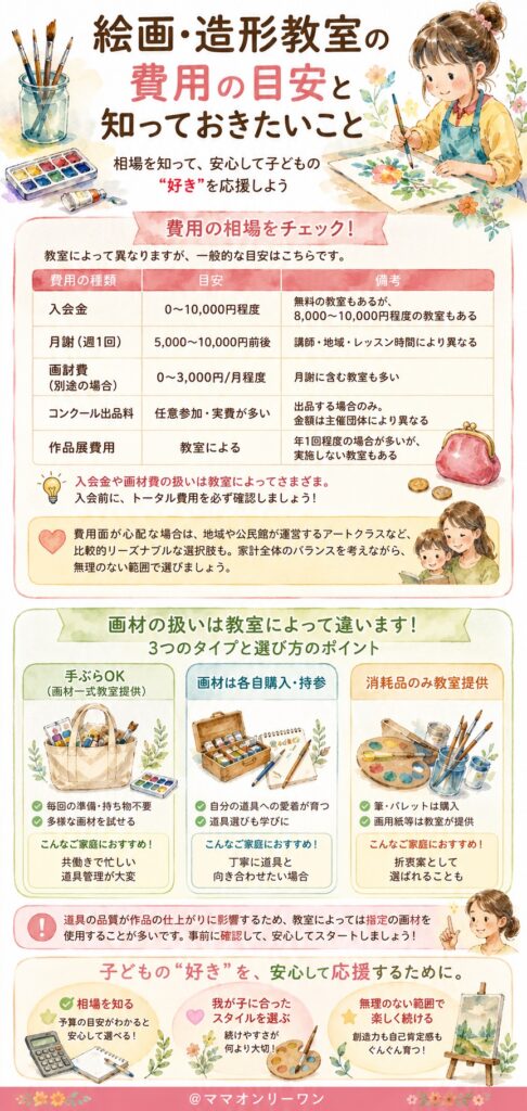 絵画・造形教室にかかる費用の目安と知っておきたいこと