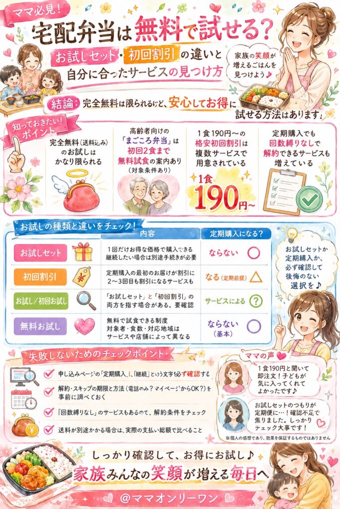 そもそも宅配弁当に「無料お試し」はあるの?