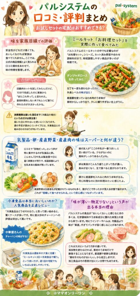パルシステム(palsystem) 味を家族目線での評価