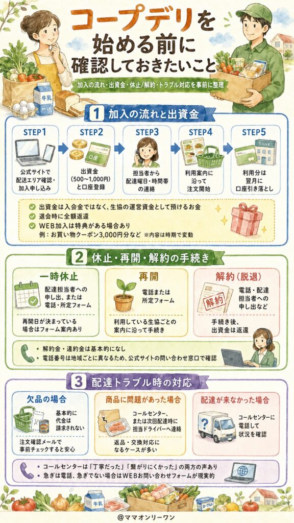 コープデリを始める前に確認しておきたいこと