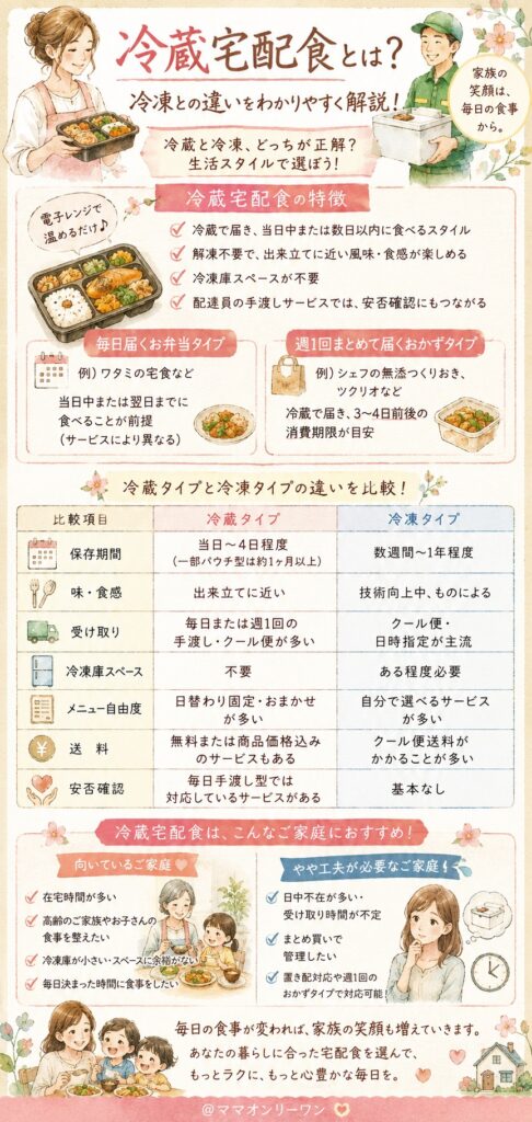 冷蔵宅配食とは何か?冷凍との違いはどこにあるのか?