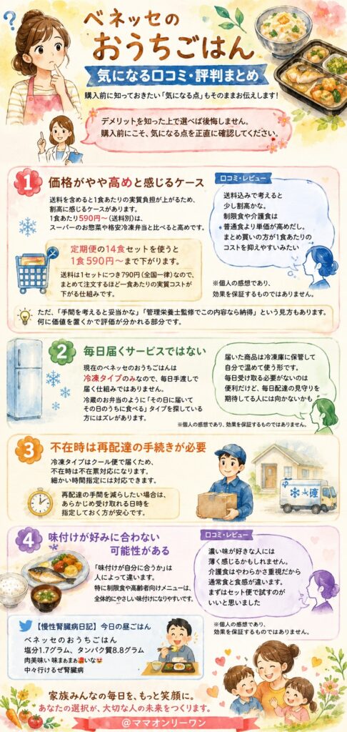 ベネッセのおうちごはんの気になる口コミ・評判