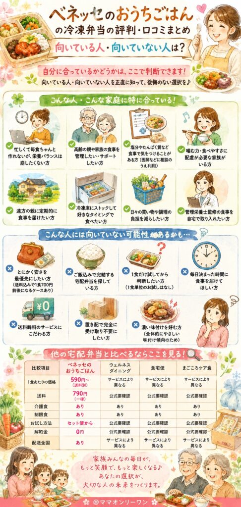 ベネッセのおうちごはんが向いている人・向いていない人