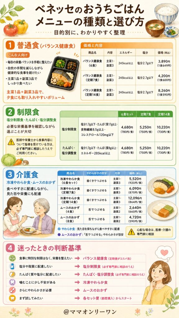 ベネッセのおうちごはん メニューの種類と選び方
