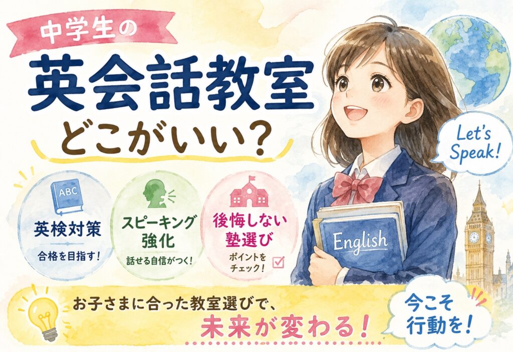 中学生の英会話教室どこがいい？英検対策・スピーキング強化で後悔しない塾のおすすめな選び方