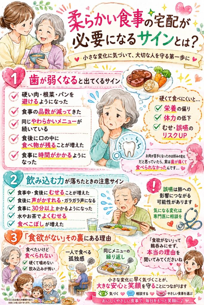 柔らかい食事の宅配が必要になるサインとは？