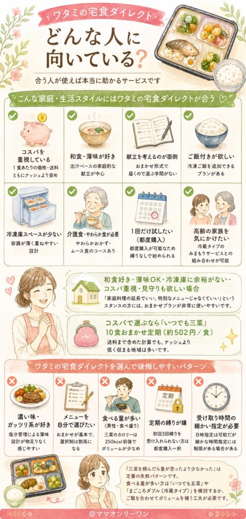 ワタミの宅食ダイレクトはどんな人に向いている？