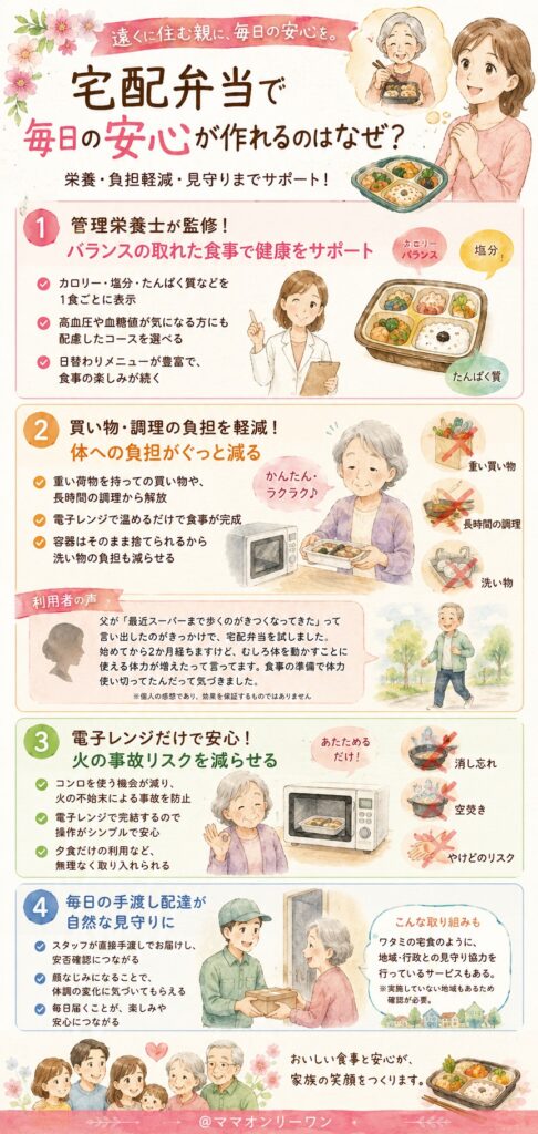 宅配弁当で毎日の安心が作れるのはなぜ？