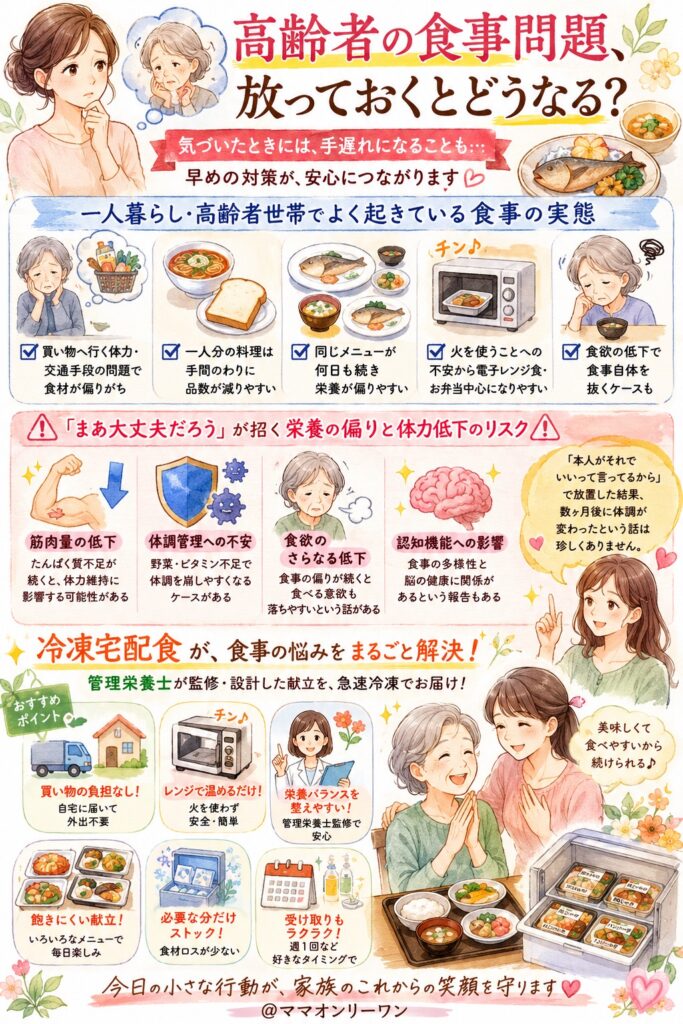 高齢者の食事問題、放っておくとどうなる?