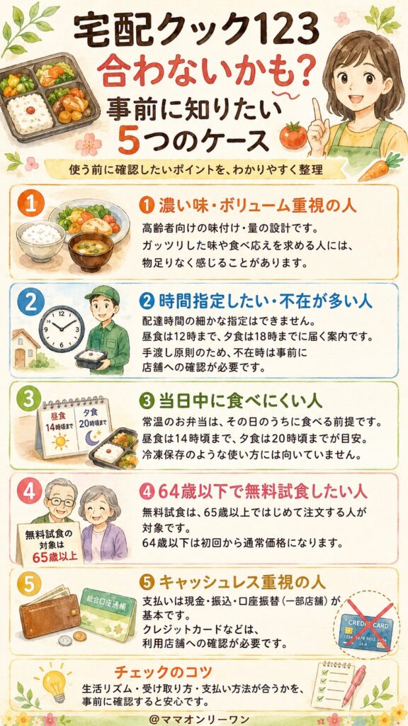 宅配クック123 逆に「合わないかも」と感じるケース、ここだけはっきり書いておく