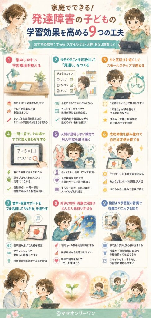 家庭でできる!発達障害の子供の学習効果を高める9つの工夫