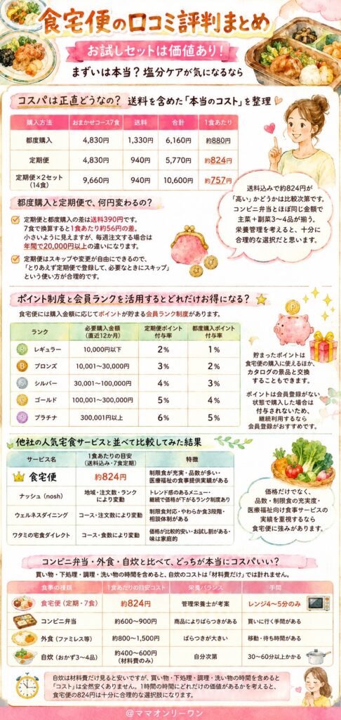 食宅便 コスパは正直どうなの？送料を含めた「本当のコスト」を整理