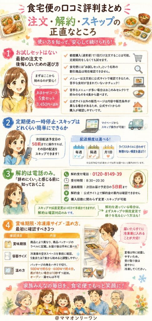食宅便 注文・解約・スキップ。使い勝手の正直なところ