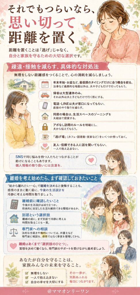 それでもつらいなら、思い切って距離を置く