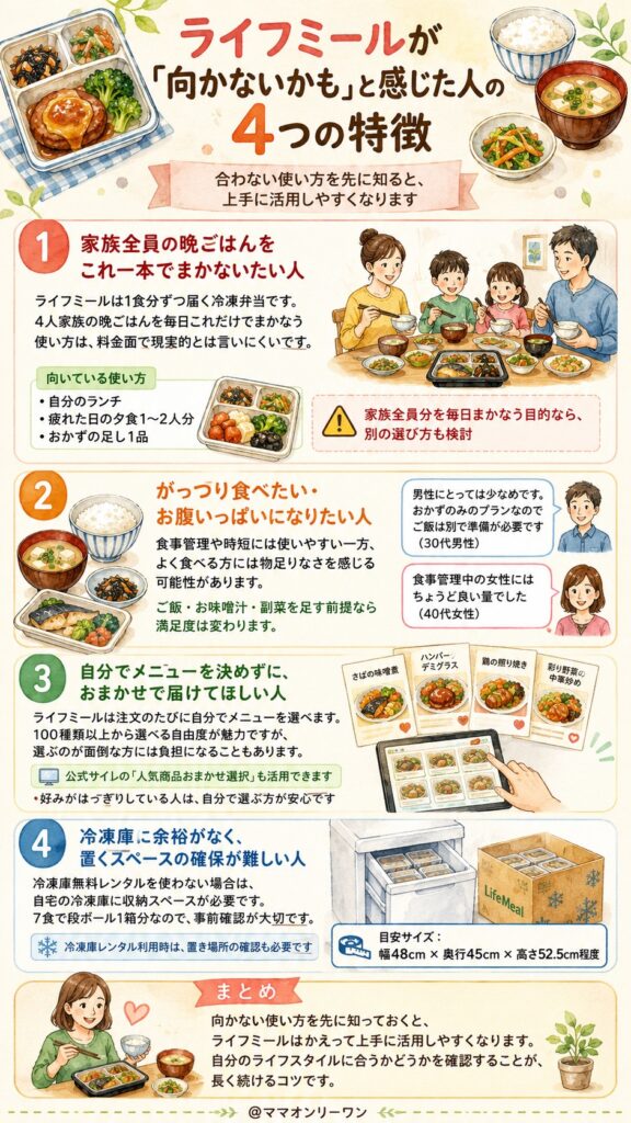 ライフミールが「向かないかも」と感じた人の4つの特徴