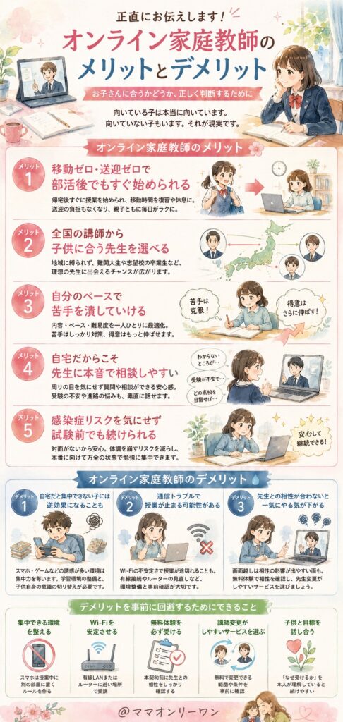 正直に話す——オンライン家庭教師のメリットとデメリット