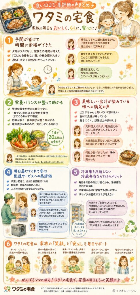 ワタミの宅食　【良い口コミ・高評価の声まとめ】満足している人はどんな点を評価しているか