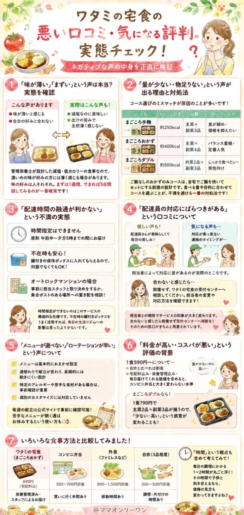 ワタミの宅食　【悪い口コミ・気になる評判の実態チェック】ネガティブな声の中身を正直に検証