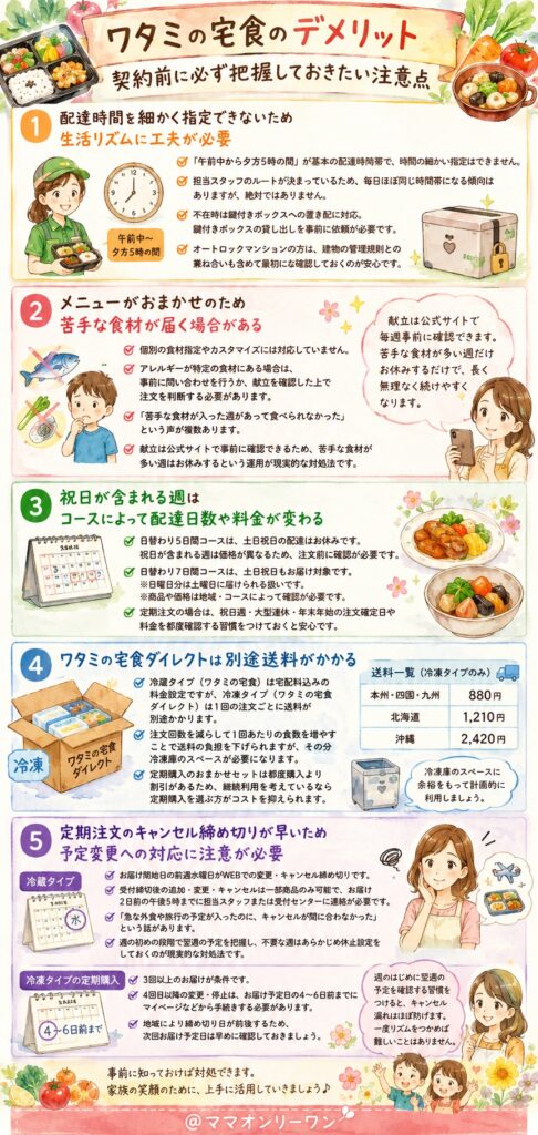 ワタミの宅食のデメリット：契約前に必ず把握しておきたい注意点