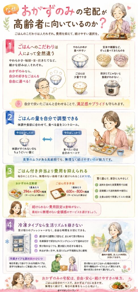 なぜ「おかずのみ」の宅配が高齢者に向いているのか?