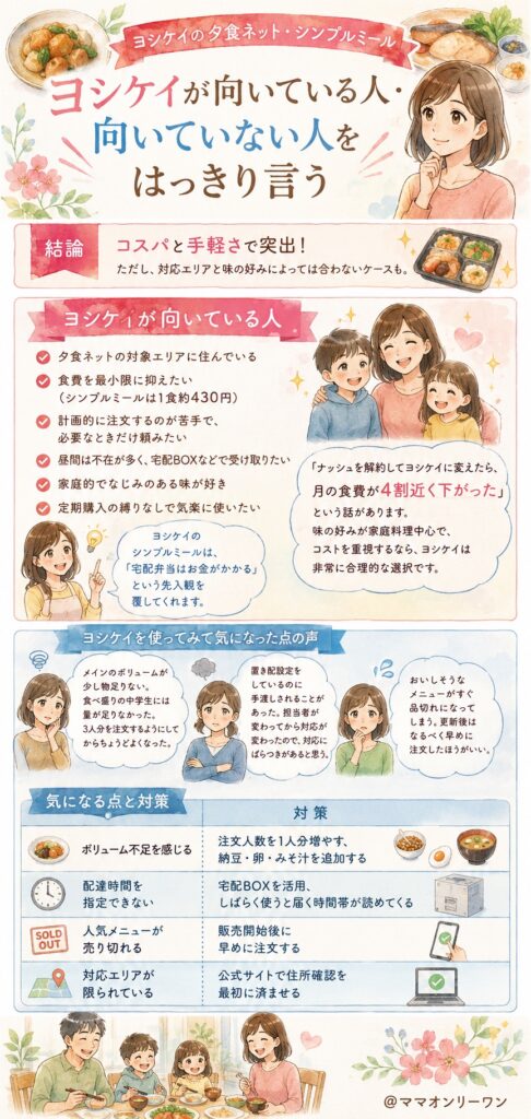 ヨシケイが向いている人・向いていない人をはっきり言う