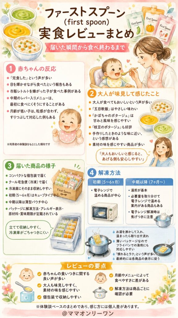ファーストスプーン(first spoon) 実食レビューまとめ：届いた瞬間から食べ終わるまで