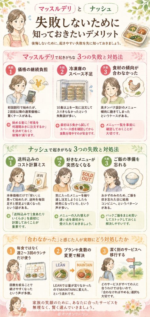 マッスルデリとナッシュ 失敗しないために知っておきたいデメリット
