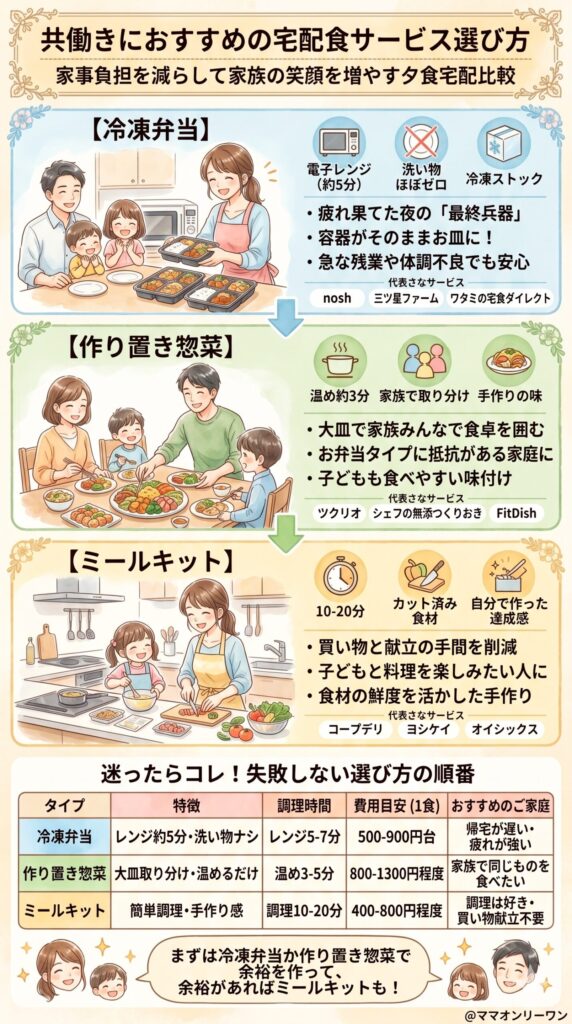 まず知っておきたい|宅配食の3つのタイプと向き不向き