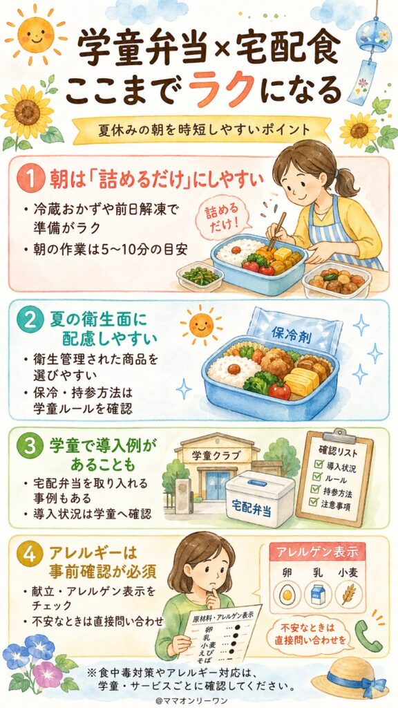 学童に通うお子さんのお弁当、宅配食でここまでラクになる