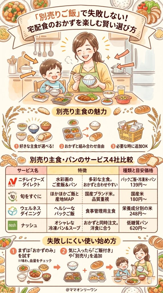 おかずのみの宅配食でも「別売りご飯」で対応できる