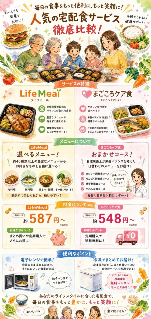 ライフミールとまごころケア食 2つのサービスの基本をざっくり把握する