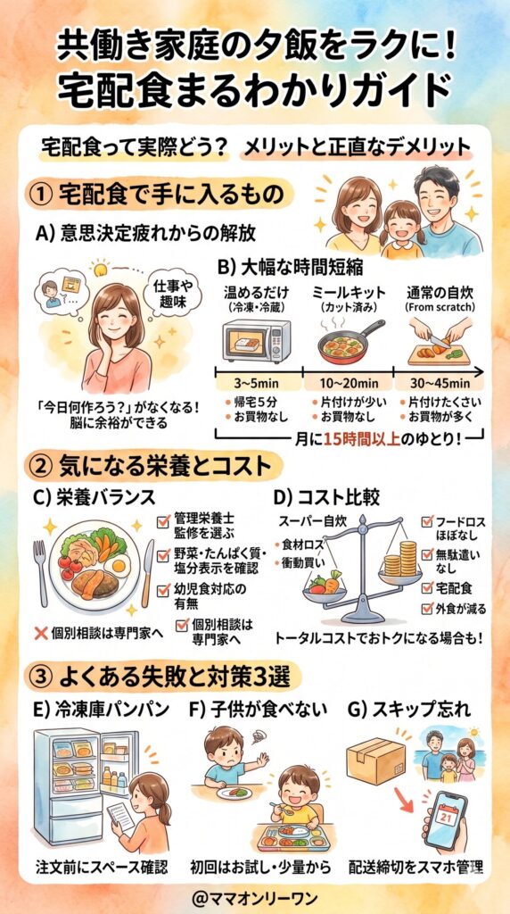 子供がいる共働き家庭が宅配食で得られるもの、正直なデメリットも含めて整理