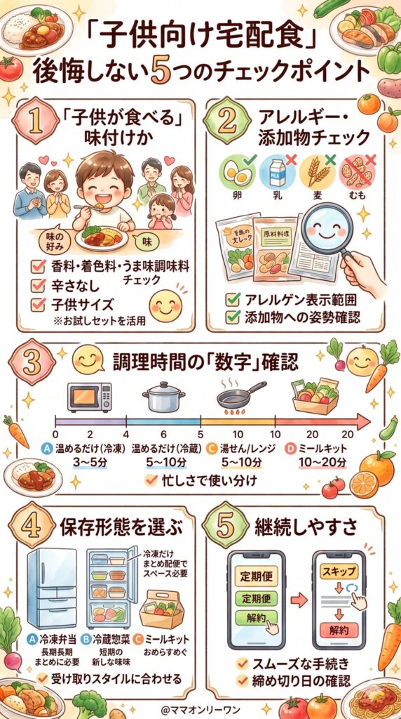 子供向け宅配食を選ぶ前に確認すべき5つのポイント