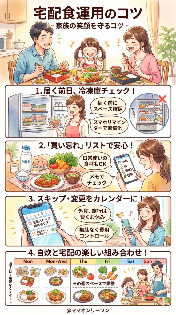 宅配食を使いながら家族の食を守り続けるための運用のコツ