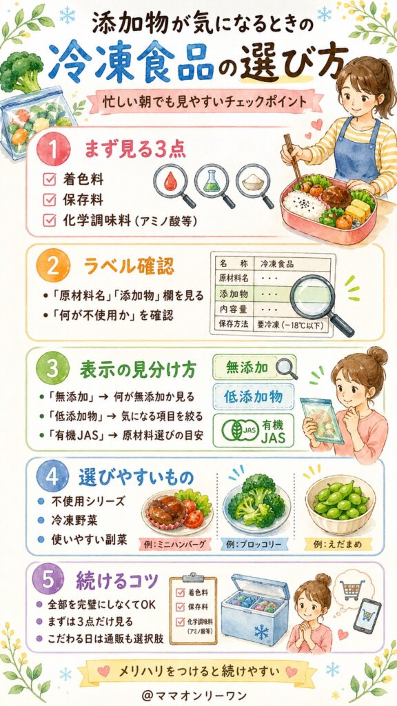 添加物が不安なママへ 安心して使える冷凍食品の選び方