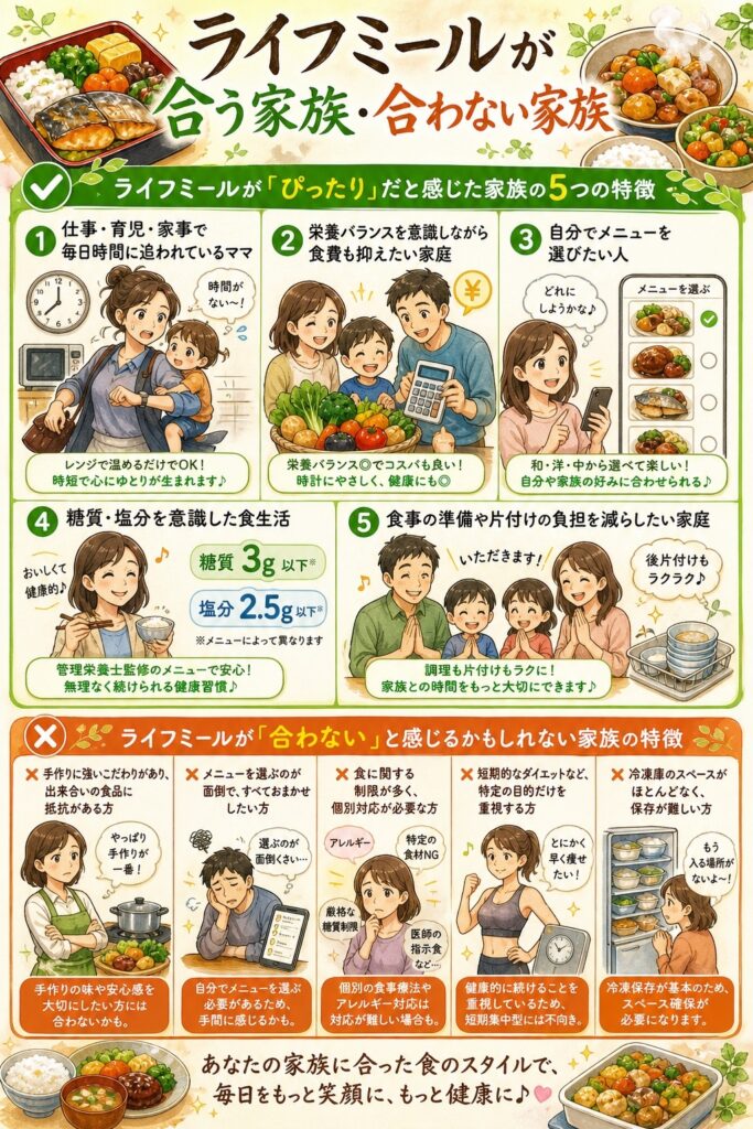ライフミールが合う家族・合わない家族