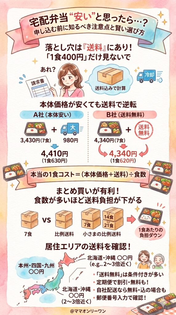 宅配食で「思ったより高かった」と感じる理由はたいてい送料にある