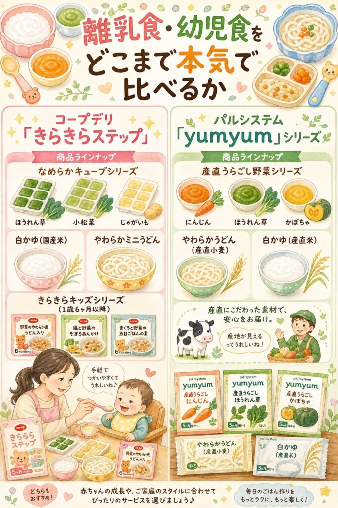 コープデリとパルシステム 離乳食・幼児食をどこまで本気で比べるか