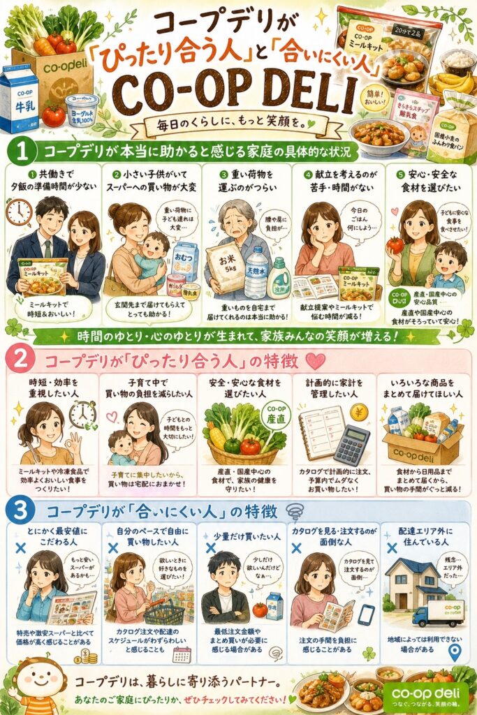 コープデリが「ぴったり合う人」と「合いにくい人」