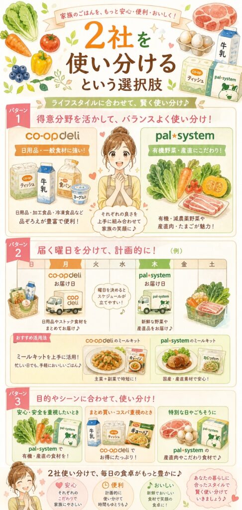 コープデリとパルシステム 2社を使い分けるという選択肢もある