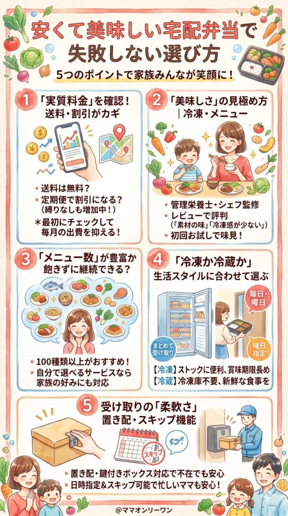 安い宅配弁当で失敗しない「5つの選び方」