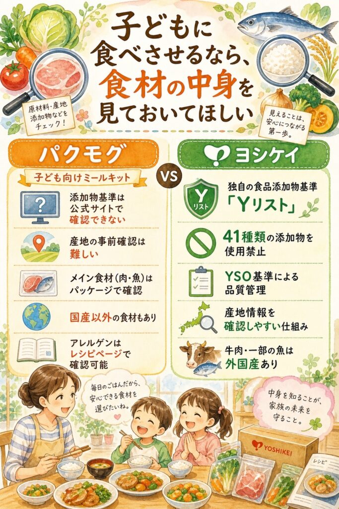 パクモグとヨシケイ 子どもに食べさせるなら、食材の中身を見ておいてほしい