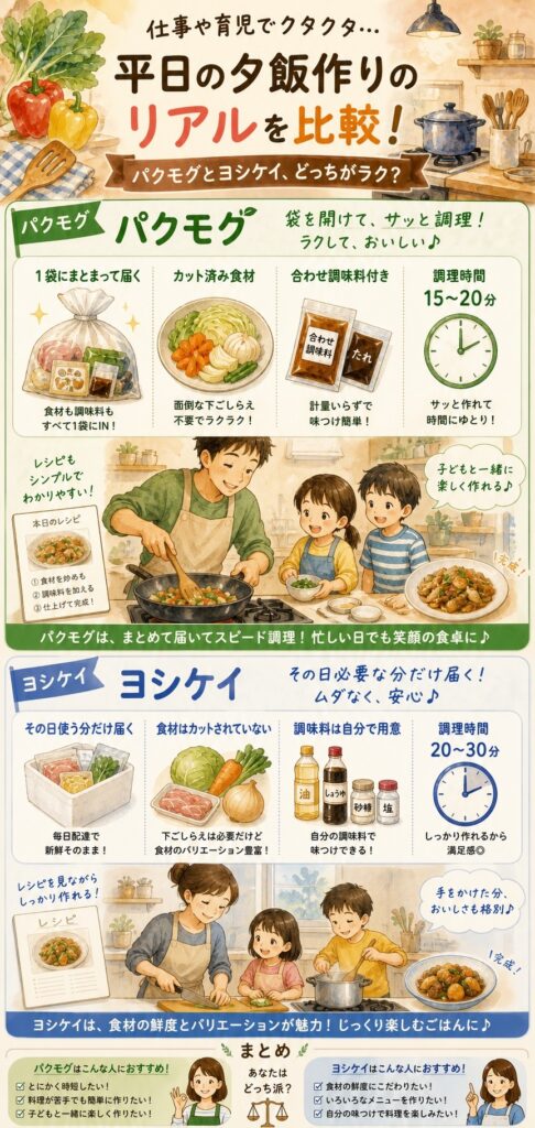 パクモグとヨシケイ 疲れた夕方でも「まあいいか」と思えるか、調理のリアル