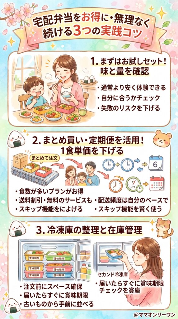 宅配弁当をお得に・無理なく続ける3つの実践コツ