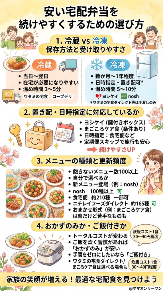 安い宅配弁当を続けやすくするための選び方