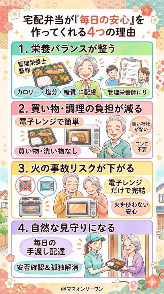 宅配弁当が「毎日の安心」を作ってくれる4つの理由