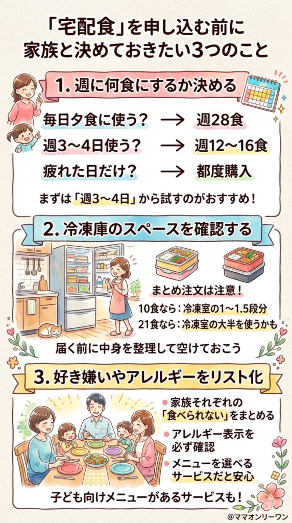 宅配食を申し込む前に家族と決めておきたい3つのこと